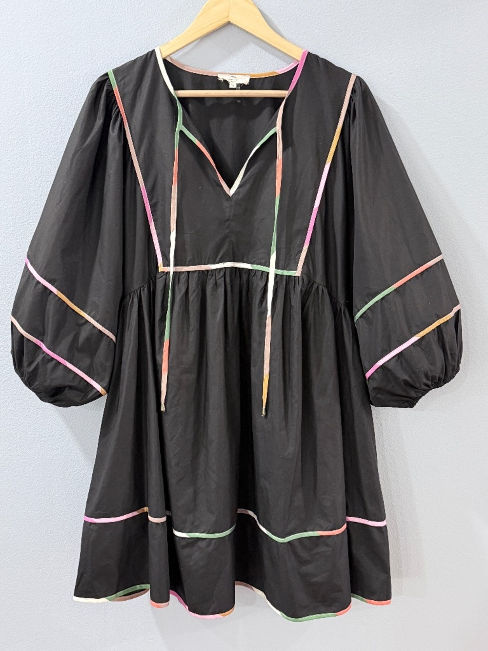 Entro Black Trimmed Mini Dress XL